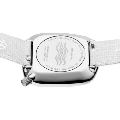 BERING - 30mm Ladies Pebble Stainless Steel Watch In Silver/White