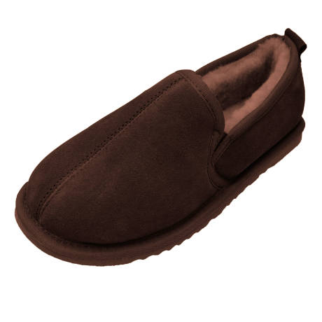 Eastern Counties Leather - Mens Sheepskin Lined Hard Sole Slippers