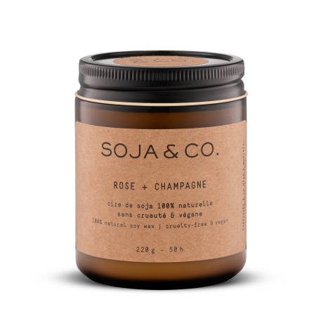 SOJA&CO. Soy Wax Candle — Rose + Champagne 8oz