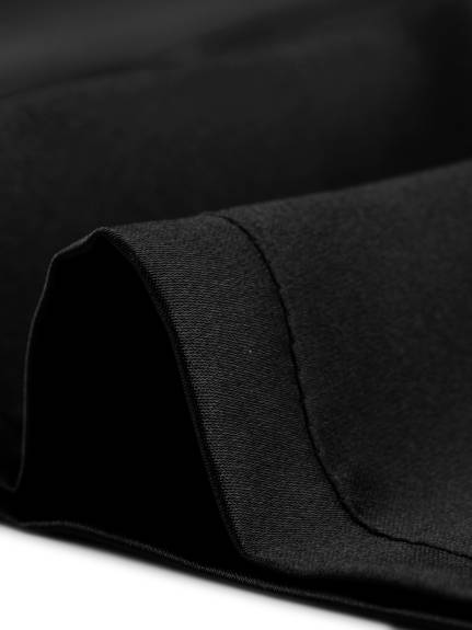 cheibear - 3/4 Sleeves Tie Waist Satin  Night Robe