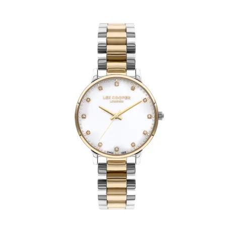 LEE COOPER-Women's Silver 36mm  watch w/White Dial