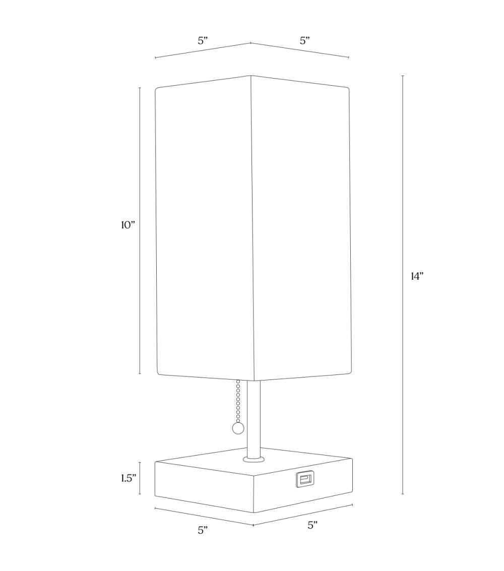 Brightech Grace Led Table Lamp With USB Port And Lantern Shade Rwco