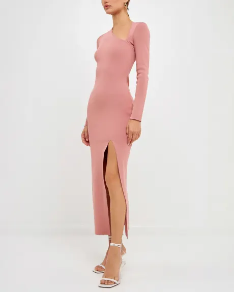 endless rose- Cut Out Long Sleeve Maxi
