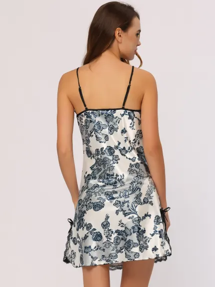 Cheibear - Satin Lingerie Dress Mini Nightgown