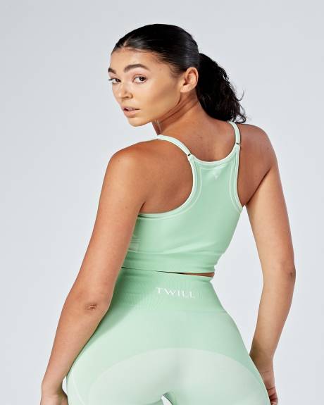 Twill Active - Recycled Colour Block Body Fit Seamless Sports Bra - Green