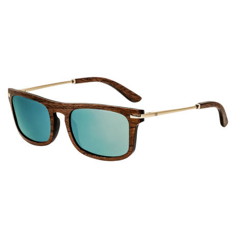Earth Wood - Queensland Polarized Sunglasses - Brown/Blue