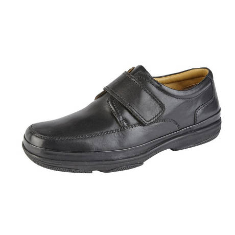 Roamers - Mens Leather Wide Fit Touch Fastening Casual Shoes