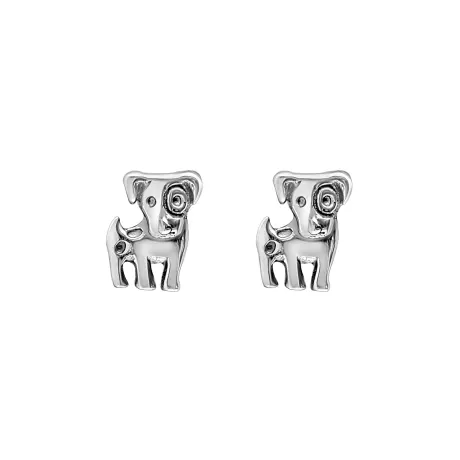 Ag Sterling - Sterling Silver Spotted Dog Stud Earrings