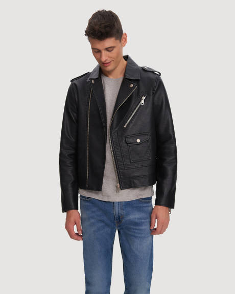 Noize - Roy Short Length Vegan Leather Jacket
