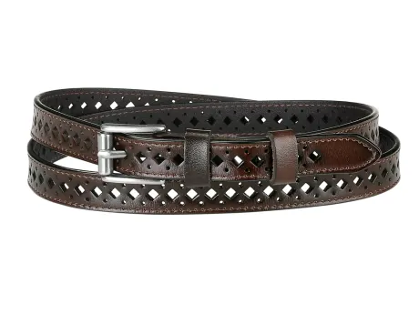 Allegra K- Skinny Faux Leather Hollow-out Thin Waist Belt