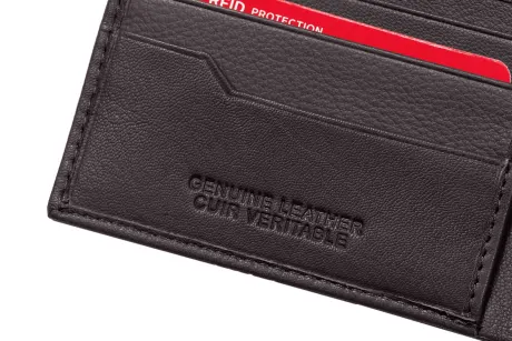 CHAMPS Black Label RFID Leather Bi-Fold Wallet, Black