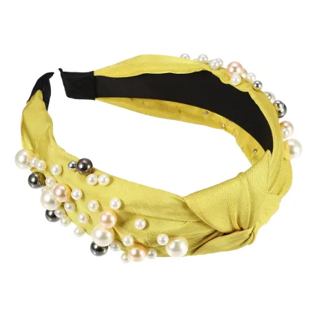 Unique Bargains - Faux Pearl Bead Fashion Knotted Headband