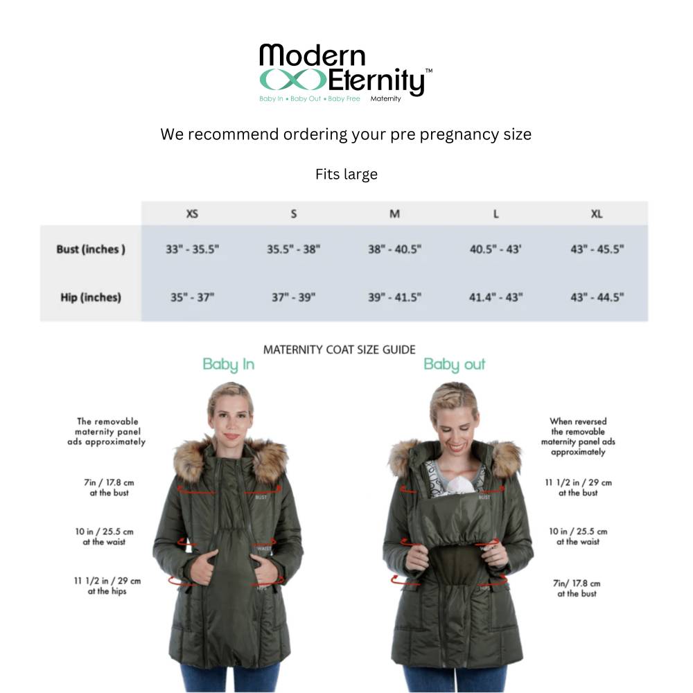 Rachel - 3 in 1 Maternity Coat With Belt - Modern Eternity Maternity - Rwco