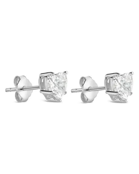 Sterling Forever - Sterling Silver 5mm Heart Cz Studs