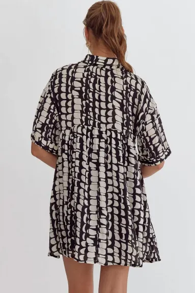 entro - Satin Printed Shirt Dress