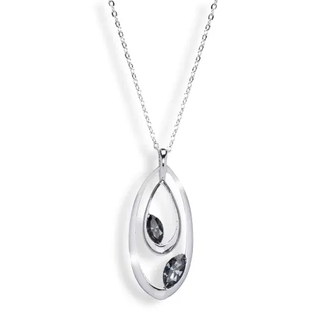 Silvernight Open Teardrop Crystal Necklace made with Quality Austrian Crystals - MICALLA