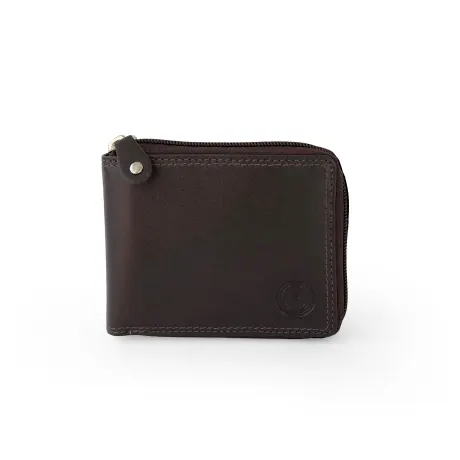 Club Rochelier Men's Leather Zip Around Billfold Wallet