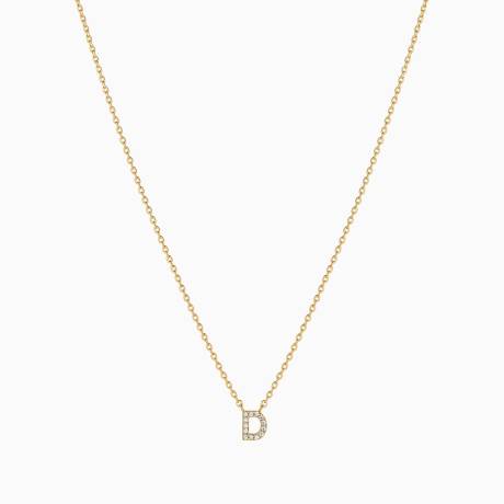 Bearfruit Jewelry - Collier initial en cristal - Lettre D