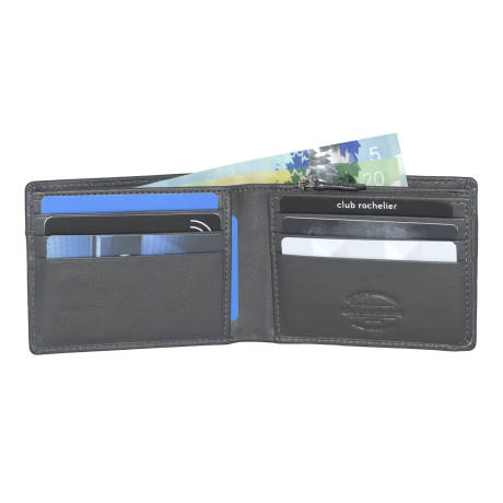 Club Rochelier Men's Slim Wallet with Zippered Pocket
