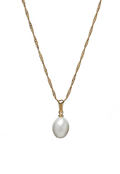 Goldtone & Imitation Pearl Pendant Necklace - Don't AsK