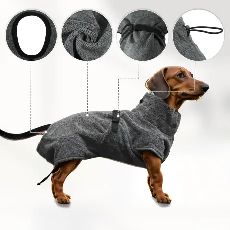 Unique Bargains- Quick Drying Washable Dog Bathrobe with Adjustable Straps