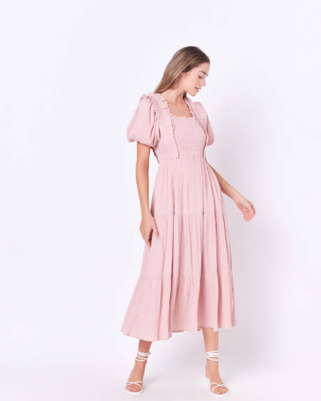 English Factory- Smocked Midi Dress