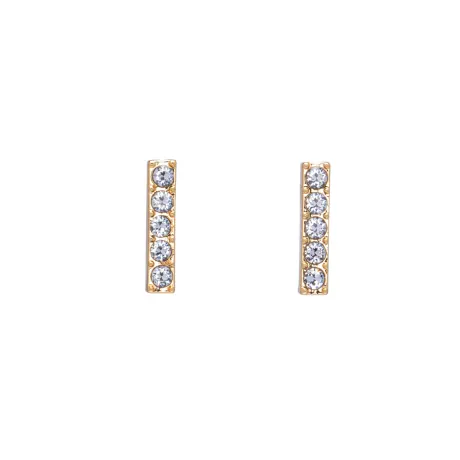 Goldtone bar stud earrings with quality Austrian crystals - MICALLA