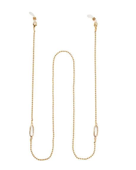 Goldtone & Transparent Oval Sunglasses Chain- Don't AsK
