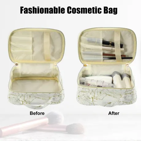 Unique Bargains- Organisateur de pinceaux de sac de maquillage en marbre de voyage