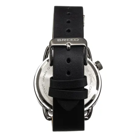 Breed - Montre régulateur avec bracelet en cuir et deuxième sous-cadran - Marron/noir