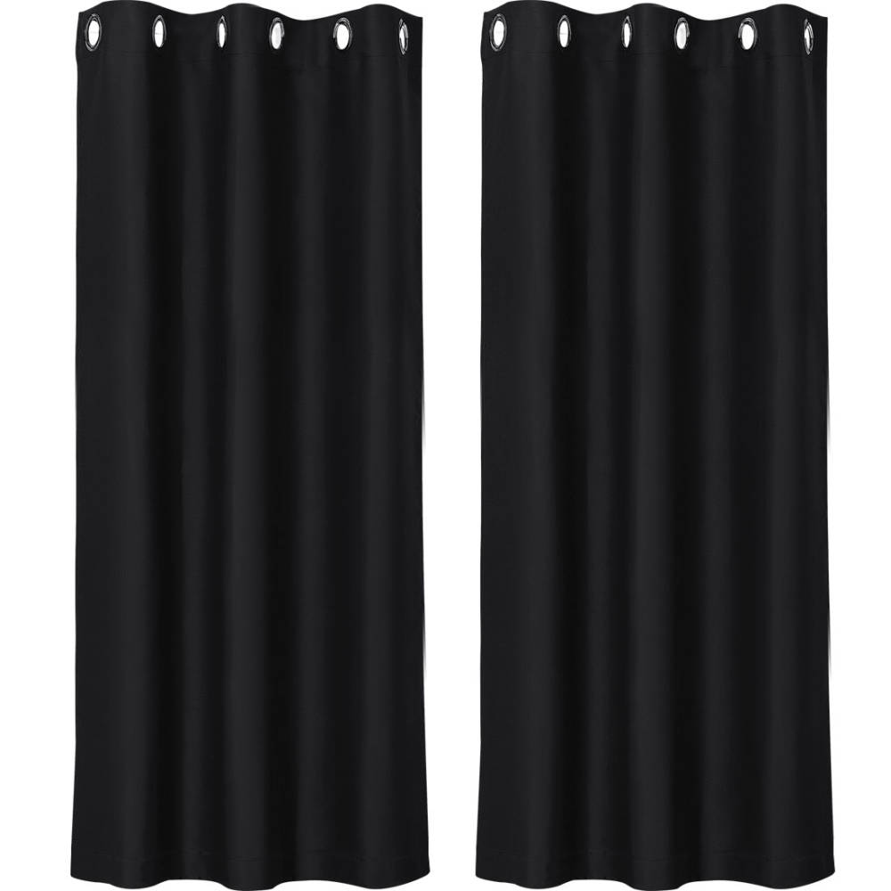 PiccoCasa- Solid Blackout Room Darkening Thermal Insulated Curtain 2 Panels 42 x 63 Inch