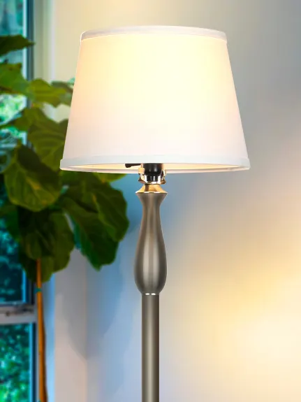 Gabriella Led Standing Floor Lamp With Fabric Shade