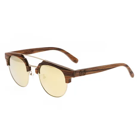 Earth Wood - Kai Polarized Sunglasses - Brown Stripe/Gold