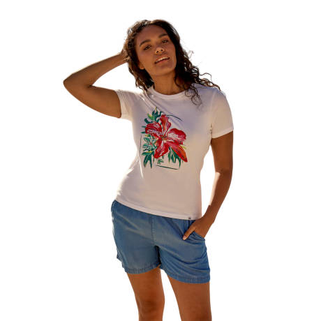 Animal - Womens/Ladies Carina Hibiscus Natural T-Shirt