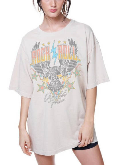 Evercado - Rock and Roll Oversize Vintage Graphic Tee