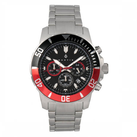 Nautis - Dive Chrono 500 Chronograph Bracelet Watch - Black/Red