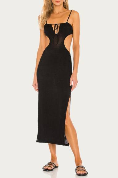 WE WORE WHAT - Ruched Cutout Maxi Cover Up