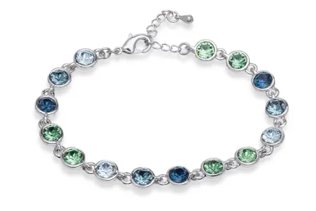 Bracelet de tennis en cristal plaqué rhodium, couleur montana et erinite - callura
