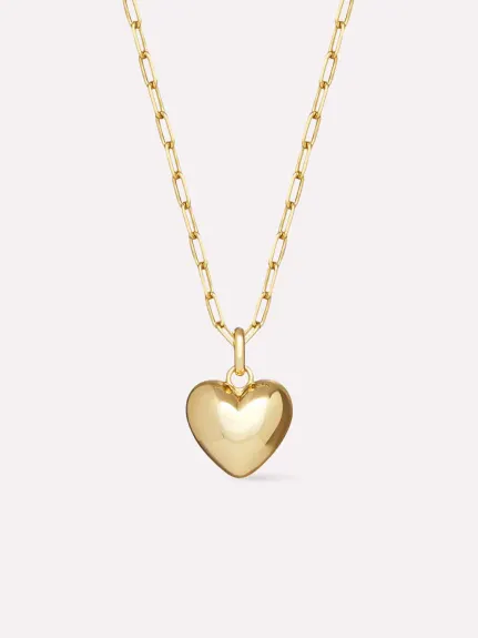 Ana Luisa - Puffed Heart Necklace - Lev