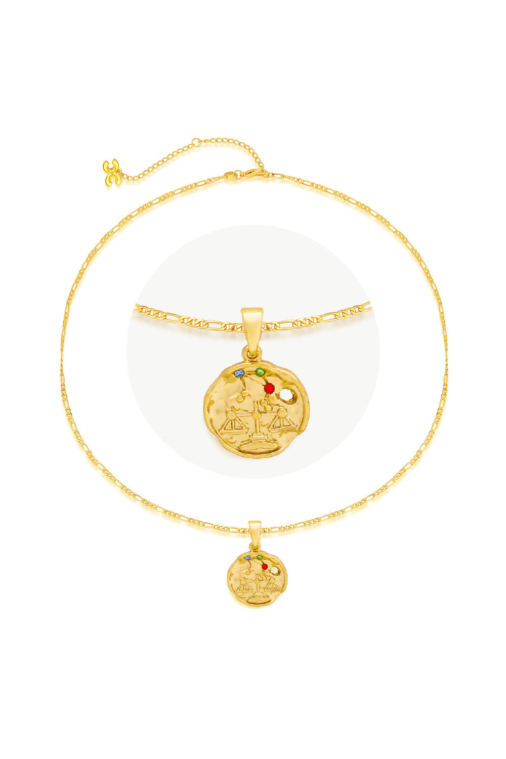 Classicharms-Collier à pendentifs en or sculpté du signe du zodiaque