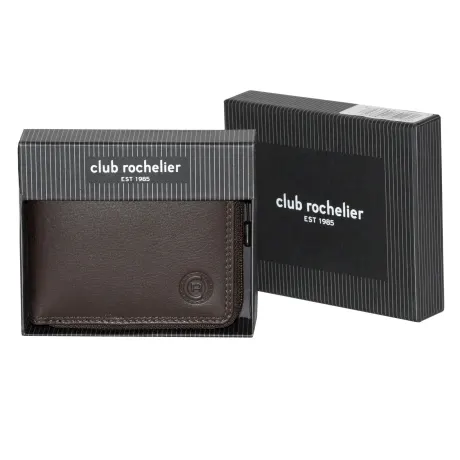 Club Rochelier Men's Leather Zip Around Billfold Wallet