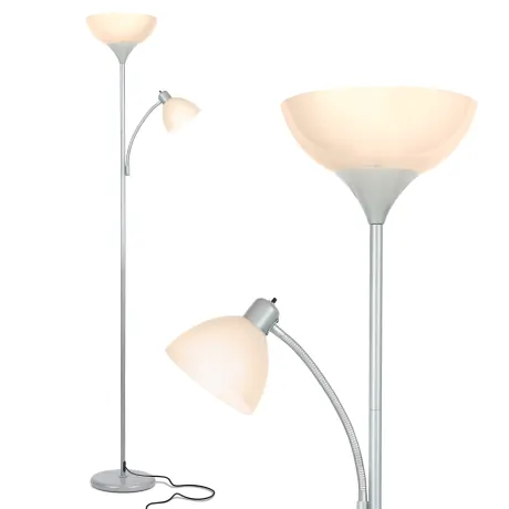 Sky Dome Plus Led Torchiere Floor Lamp With With 1 Reading Arm