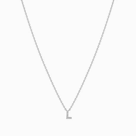 Bearfruit Jewelry - Collier initial en cristal - Lettre L