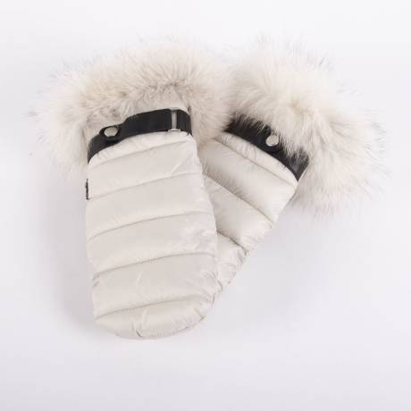 HARRICANA - PUFFER MITTS WITH UPCYCLED FUR TRIM