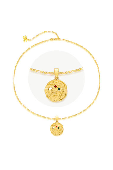 Classicharms-Collier à pendentifs en or en forme de sculptures de signes du zodiaque