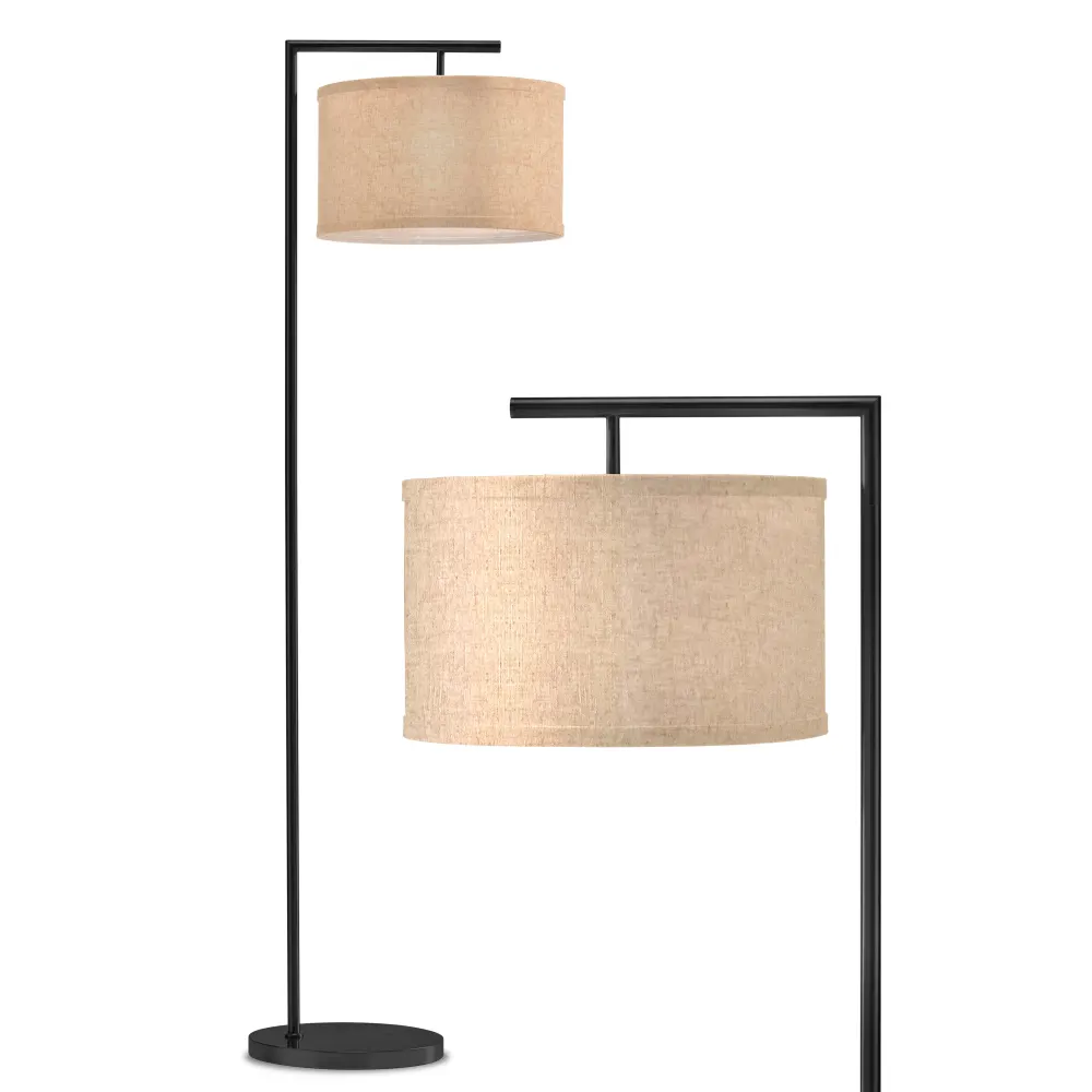 Montage Modern Led Standing Floor Lamp With Arc Hanging Drum Shade