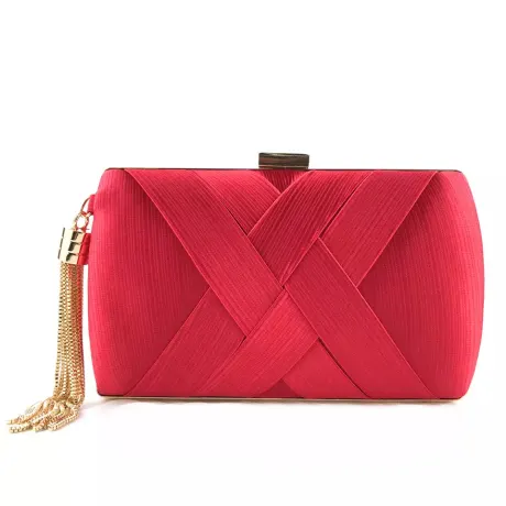 Goldtone Classic Crossover Clutch in Red - Don't AsK
