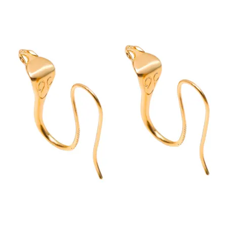Goldtone Cobra Snake Threader Earrings - Don't AsK