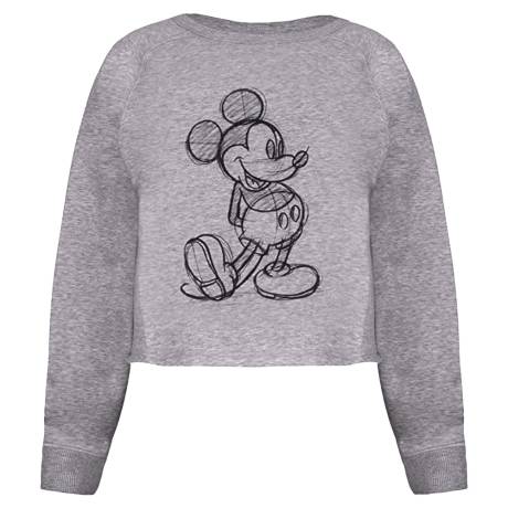 Disney - Womens/Ladies Mickey Mouse Sketch Crop Sweatshirt