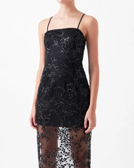endless rose- Sequins Embroidered Cocktail Dress